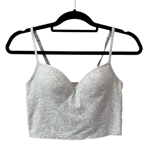 6ixty8ight Light Heather Gray Bra Top Bralette Crop Top Size L - Picture 1 of 7